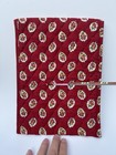 Vera Bradley Red Floral Fabric Book Cover Foldable Quilted With Pockets 