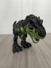 Walking Battery Operated Toy Dinosaur T-rex Lights Up Sound Fx Green Tested Euc