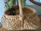 Antique Vintage Splint  Woven Buttocks Gathering Basket xl Oversized