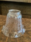 Antique Etched Glass Ruffled Lamp Shade 2 25in Fitter Gas Electric Floral Globe 