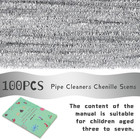 100 Pieces Pipe Cleaners Chenille Stem  Silvery Pipe Cleaners Craft  Fuzzy Stick