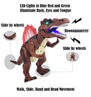 Remote Control Walking Dinosaur Toy     Led Light  Roar Sound  Head Movement