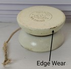 Vintage 1950 s-60 s Duncan Wooden White Sparkle Butterfly Yo-yo