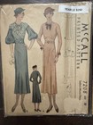 Lot Of Two 1930   s Ladies Dress Sewing Patterns  Mccalls