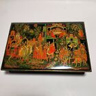 Vintage Signed Russian Handpainted Lacquer Box Palekh                                                