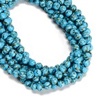 Natural Mohave Copper Blue Turquoise Smooth Round Beads 6mm 8mm 10mm 15 5   Strd