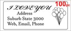 100 Personalised Return Address Label Custom Mailing Sticker 56x25mm Balloons