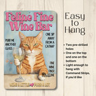 Orange Tabby Cat Wine Sign Feline Fine Funny Kitty Metal Tin Home Bar Wall Art