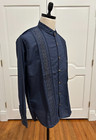 Large Hand Made Long Sleeve Mexican Guayabera Shirt With Hand Loom Embroidery 