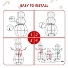 3-piece 2d Lighted Christmas Rattan Snowman Family Set -  Outdoor Yard Light Up