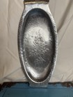 Vtg Continental Silver Hammered Aluminum Tray Wild Rose Brilliantone 13 5   x 6   
