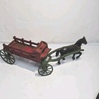 Antique Scarce Kilgore  2-piece Cast Iron Horse Drawn Stake Wagon Parts Only 
