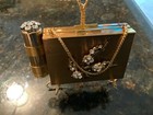 Mcm Vintage Gold Tone Zell Fifth Avenue Vanity Carryall Compact  lipstick Holder