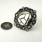 Vintage Sterling Silver Southwest Navajo Symbol Band Ring Large Bold Native