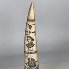 Scrimshaw Replica Walrus Tusk  regulus  Captain James Head Ivory-color Resin 14 