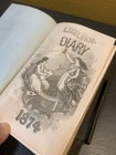 1874 Antique Handwritten Pocket Diary 19th Century Journal W  Entries Calendar