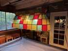 Tiffany Style Vintage Stained Glass Billiards pool Table Lamp