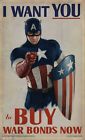 Captain America Buy Us War Bonds Propaganda Poster Marvel Avengers Usa