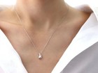 Italian Made 925 Sterling Silver Teardrop Pendant Necklace Chain 18 Inch