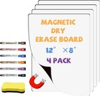 Magnetic Whiteboard For Fridge White Board 12 x8  4 Pack Magnetic Dry Erase B   