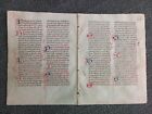 Brevarium Book Of Hours Double Leaf Vellum 22 Initials  Manuscript Mantua 1480