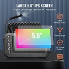 Inspection Camera Endoscope Triple Lens Borescope 49 2ft Cable 5  Screen