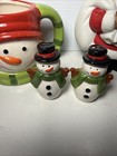 Vintage Ceramic Christmas Lot Salt Pepper Shakers Homco Coin Bank   Mug