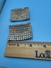 Vintage Rhinestone Shoe Clips Large Silver Tone 