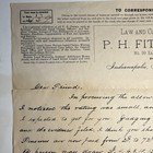 1883 P h  Fitzgerald Signed Letter Civil War Pension Indianapolis Indiana In Old