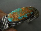 O Alexius Native American Navajo Gem Royston Turquoise  925 Silver Cuff Bracelet