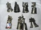 Collectible Pewter Thimble Vintage Lot 8 Thimbles Mt Vernon Va Ny Souvenir Usa