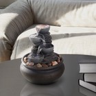 Teamson Home Indoor outdoor Tabletop Waterfall Fountain W  Led Light  Stone Gray