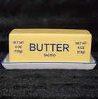 Stick Of Butter Lidded Butter Dish Ceramic 7x3 Kitchen Decor Food Whimsy Yellow