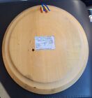 Vintage Hand Painted Wood Plate Romania Folk Art Traditional Romanian Woman