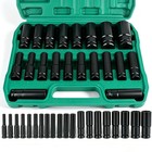 20pcs 1 2  drive Metric Deep Impact Socket Set  Cr-v Steel Metric Tool Set 8mm-