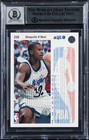 Shaquille O neal Signed 1993 Upper Deck Intl  220 Rc Card Auto 10  Bas Slabbed
