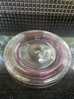 Beautiful Vtg Art Deco Steuben Cranberry Threaded   Clear Art Glass Plate 8 75 w