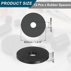 12pcs Thick Rubber Spacer  1-3 16 Inch Od X 5 16 Inch Id X 1 8 Inch Thickness