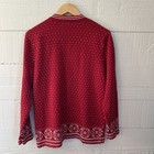 Vintage Appleseed   s Christmas Sweater Cardigan     ugly    Cotton Reindeer Red Large