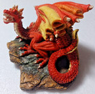 Red Dragon Figurine Fantasy Statue Resin 5  Gothic Medieval Decor