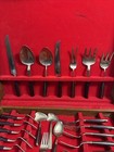 72 Piece Vtg Mcm Rosewood Brass Siam Flatware Cutlery And Serving Set