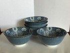 Set Of 5 Hijiri Gama Vintage Japanese Imari Rice Bowl Blue White   Green 5 1 4 
