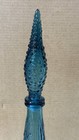 Empoli Glass Genie Bottle Decanter Blue Wave With Stopper 22  Vintage Mcm Italy