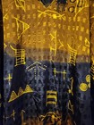 Ashro Brown Black Gold Color Caftan Long Kimono Dress Free Size African Ethnic