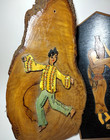 Signed Primitive Art Handmade In Israel Wooden Wall Plaques Middle East Vintage