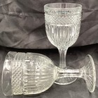 Vintage Libbey Radiant Water Wine Goblets Glasses Set Of Two  2  Pressed Glass