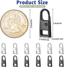 12 Pcs Heavy Duty Zipper Pull Replacement For Suitcase Jacket Backpack Black sil