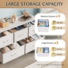 Wlive Wide Dresser For Bedroom  5 Drawer Chest Of Drawers  White 5 Roomy Fabric