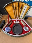 Chinese Sumi Calligraphy Set     11 Piece     Brushes  Ink Stone  Ink Stick     Boxed