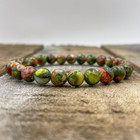 10mm Sea Sediment Jasper Stone Bracelet Healing Floral Gemstone Bracelet Gift
